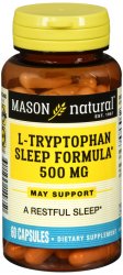 L-Tryptophan Sleep 500 mg Capsule 500 mg 60 By Mason Distributors USA 