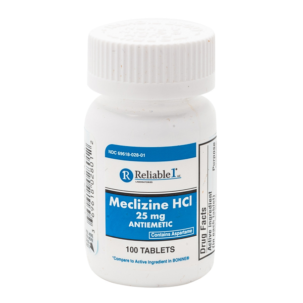 Meclizine Hcl 25 mg Chew Tab  25 mg 100 By Reliable 1 Lab Gen Bonnine, Antivert