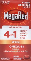 Megared Advanced Omega 500 mg 4 In 1 Sgc Soft Gel 500 mg 40 By RB Health  USA 