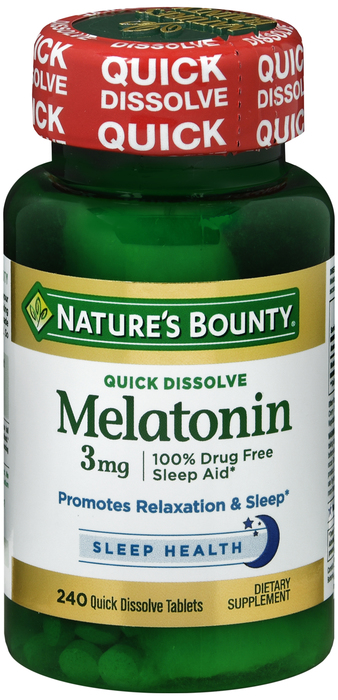 Melatonin 3 mg Quick Dis Tab 3 mg 240 By Nature's Bounty USA 