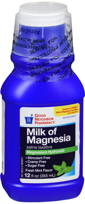 Pack of 12-Milk Of Magnesia Mint Liquid 12 oz By Geri-Care Pharma/GNP USA 