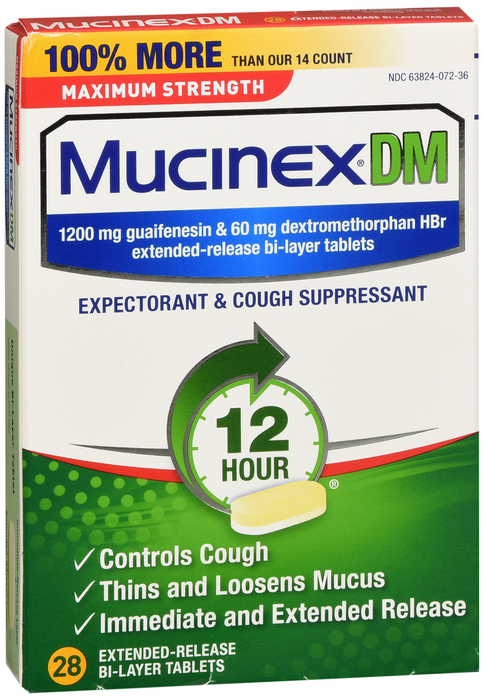 Mucinex DM Max Strength E/R Tab 1200 mg 28 By RB Health  USA 