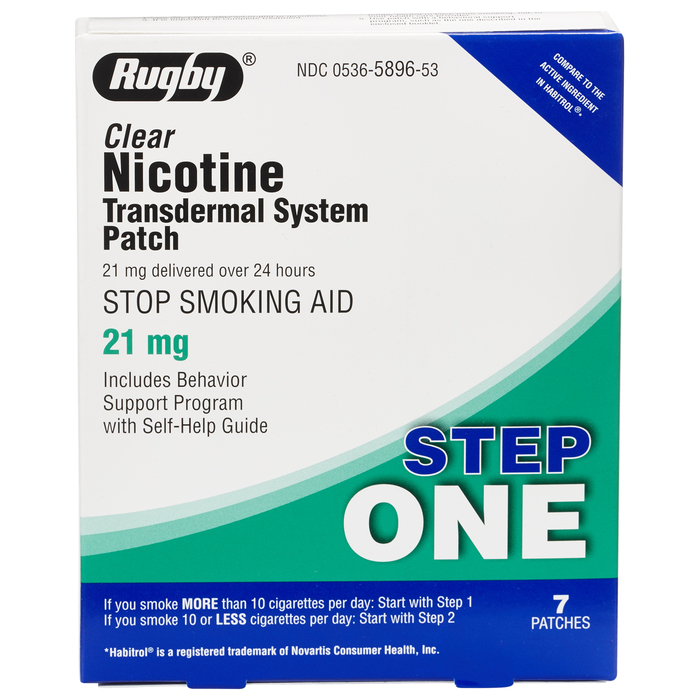 Pack of 12-Nicotine 21 mg 7 Patches By Major Pharma/Rugby USA 