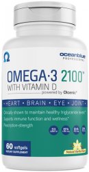 Omega-3 2100 W/Vit D Sgc Oceanblue Soft Gel 60 By Oceanblue USA 