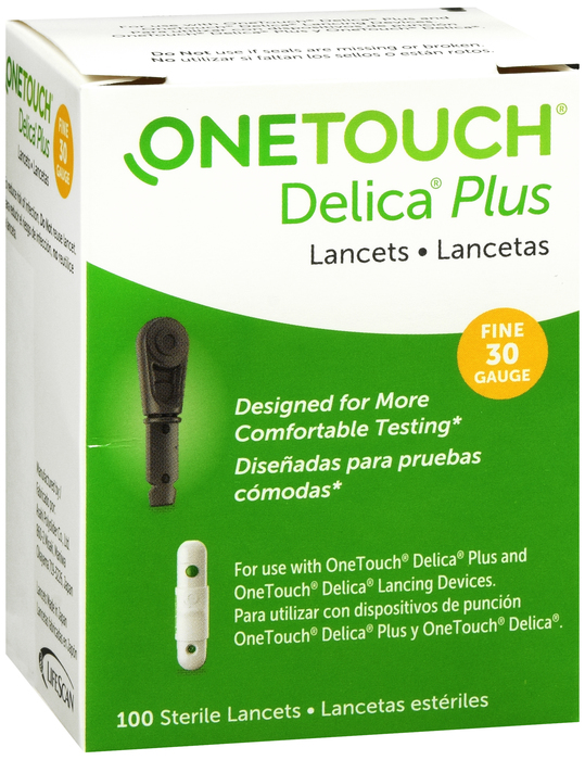 Case of 24-One Touch Delica Plus Lancet 30G Lancet 100 By Lifescan USA 