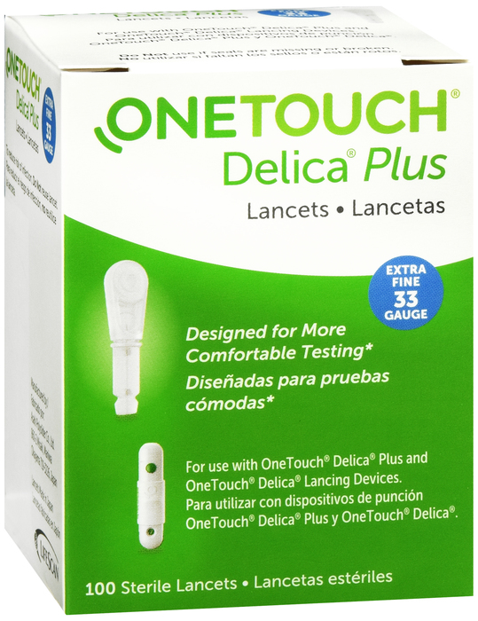 One Touch Delica Plus Lancet 33G Lancet 100 By Lifescan USA 