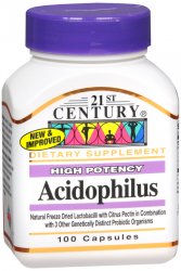 Pack of 12-Acidophilus Capsule 100 By 21st Century USA 