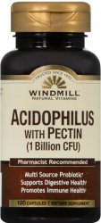 Pack of 12-Acidophilus Capsule 100 By Windmill Health Products USA 