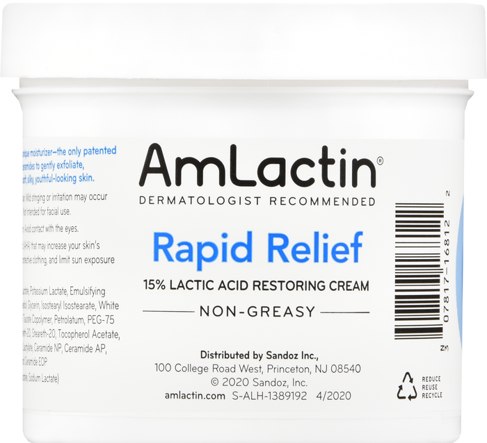 Amlactin Rapid Relief Restoring Cream 12 oz Item No. OTC988081, 988081, NDC# 30781-7168-12 30781-168-12 3078171681 30781716812 UPC Code: 0-30781-71681-2 030781-716812 030781716812
