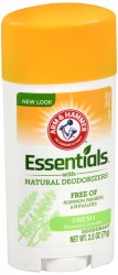 Pack of 12-Arm & Hammer Essentials Natural Solid Fresh Deodorant 2.5 oz By Churc