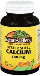 Pack of 12-Calcium Oyster 500 mg Tab 200 By National Vitamin Co USA 