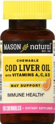 Pack of 12-Cod Liver Oil W/Ac & D Orange Tab Chewable 100 By Mason Distributors 