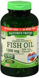 Pack of 12-Fish Oil 1200 mg Lemon Sgc Soft Gel 1200 mg N/T 250 By Rudolph Invest