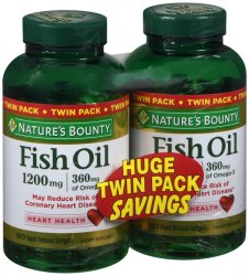 Pack of 12-Fish Oil 1200 mg Sgc Soft Gel 2X180 By Nature's Bounty USA 