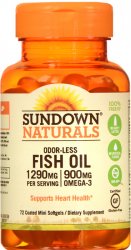 Pack of 12-Fish Oil Mini 1290 mg Softgel Soft Gel 1290 mg 72 By Nature's Bounty 
