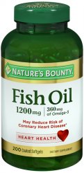 Pack of 12-Fish Oil Odorless 1200 mg Sg Soft Gel 1200 mg 200 By Nature's Bounty 