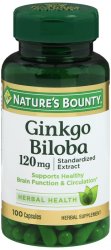 Pack of 12-Ginkgo Biloba 120 mg Capsule 100 By Nature's Bounty USA 