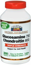 Pack of 12-Glucosamine Chondroitin 750/600 mg Tab 300Ct Tab 300 By 21st Century 
