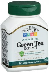 Pack of 12-Green Tea Extract Veg Capsule 60 By 21st Century USA 
