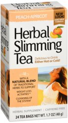 Pack of 12-Herbal Slimming Tea Peach Apricot Bag 24 By 21st Century USA 