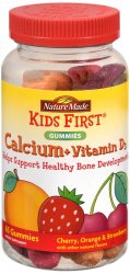 Pack of 12-Kids First Calcium +D3 Gummy 65 By Pharmavite Pharm Corp USA 