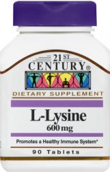 Pack of 12-L-Lysine 600 mg Tab 90Ct Tab 600 mg 90 By 21st Century USA 