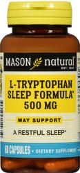 Pack of 12-L-Tryptophan Sleep 500 mg Capsule 500 mg 60 By Mason Distributors USA