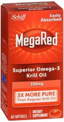Pack of 12-Megared Omega-3 Krill Oil 350 mg Sgc Soft Gel 350 mg 60 By RB Health 