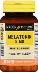 Pack of 12-Melatonin 5 mg Tablets 5 mg 60 By Mason Distributors USA 
