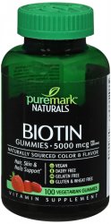 Pack of 12-Puremark Biotin 5000Mcg Gummy 100 By 21st Century USA 