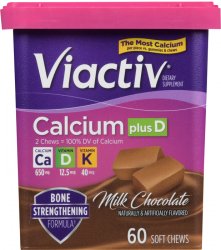 Pack of 12-Viactiv Calcium+D Chewable Chocolate Chewable 60 By Emerson Healthcar