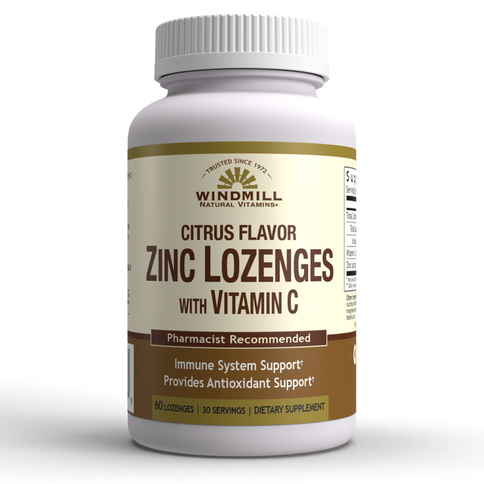 Pack of 12-Zinc W/ Vit C Lozenge Citrus Lozenge 60 By Windmill Health Products U