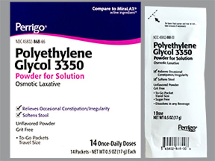 Polyethylene Glycol 3350 17 gm Powder 17 gm 14 By Perrigo Co USA Gen Miralax