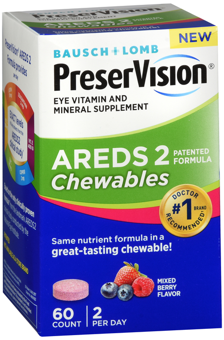 Bausch + Lomb PreserVision AREDS 2 Eye Vitamin & Mineral Supplement Chewable Tab