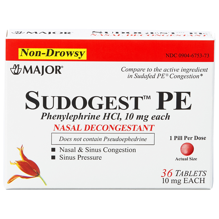 Sudogest PE 10 mg Tab 3 Tab 10 mg 36 By Major Pharma USA 