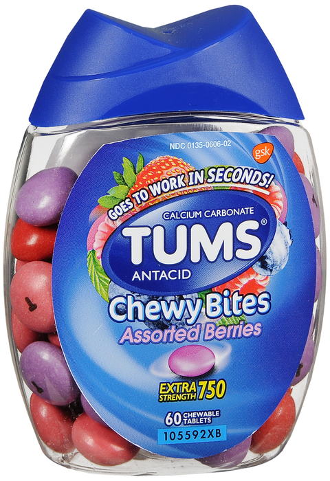 Tums Chewy Bites Tablet Chewable 60 By Glaxo Smith Kline Consumer Hc USA 