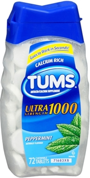 Pack of 12-Tums Mint Ultra Strength Chewtab Chewable 72 By Glaxo Smith Kline Consumer Hc USA 
