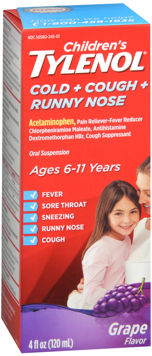 Case of 36-Tylenol Child Cold+Cough+Rn SUSP Grp 4oz Suspension 4 oz By J&J Consu