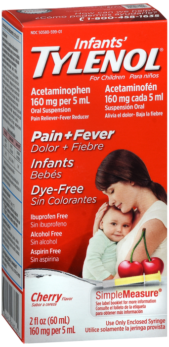 Case of 36-Tylenol Infant Dye-Free Cherry Syrup 2oz Syrup 2 oz By J&J Consumer USA 