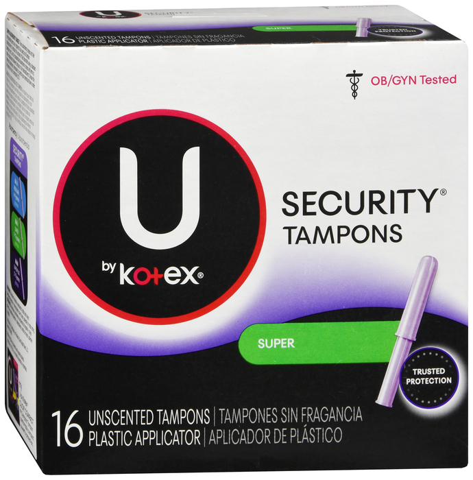U By Kotex Security Tampon Super 6X16Ct Tampons 6X16 By Kimberly Clark USA 
