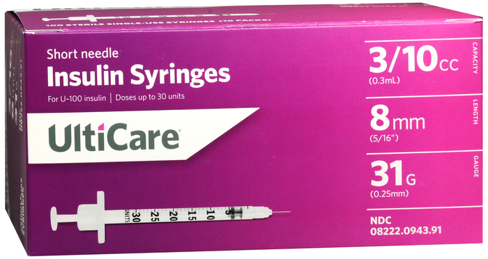 Ulticare Syringe5/16 31Gx3/10Cc Syringe100 By Ultimed USA 