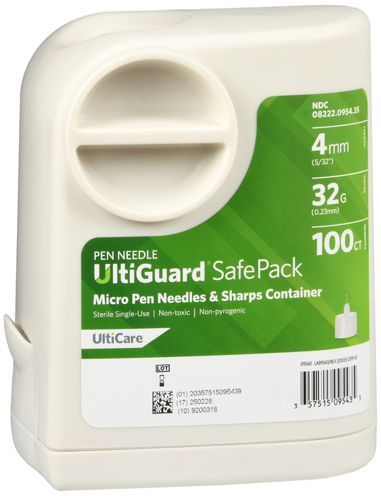 Ultiguard Safepak Pen-Needle 4 Mm Needle 100 By Ultimed USA 