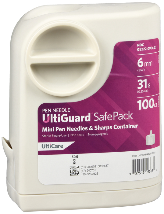 Ultiguard Safepak Pen-Needle 6 Mm 31G Needle 100 By Ultimed USA 