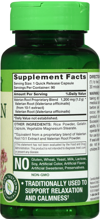 Case of 24-Valerian Root 1200 mg Capsule 1200 mg N/T 90 By Rudolph Investment Gr