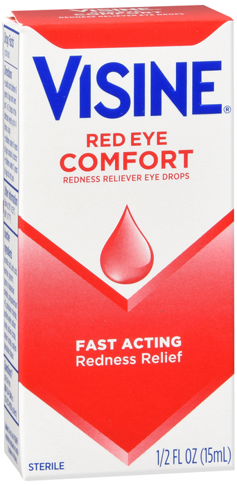 Visine Red Eye Comfort Redness Relief Eye Drops  0.5 oz By J&J Consumer USA 