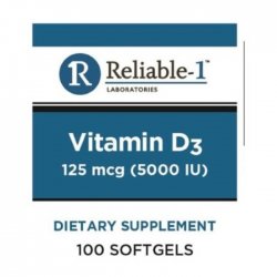 Vitamin D3 125Mcg 5000IU Sgc Soft Gel 125Mcg 100 By Reliable 1 Laboratories USA 