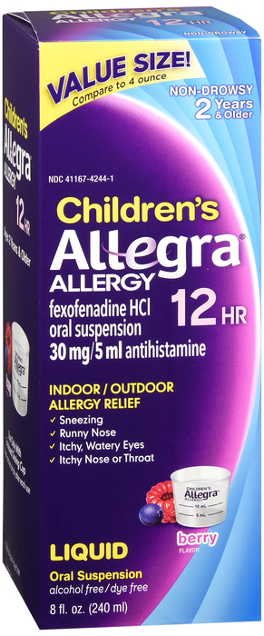 Allegra OTC Child 12HR 30 mg Liq Suspension 8 oz By Chattem Drug & Chem Co USA 