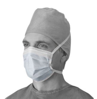 Anti-Fog Surgical Face Mask with Ties, Blue By Medline Industries