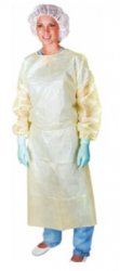 Medium Weight Coated Polypropylene Isolation Gown, Yellow, Large