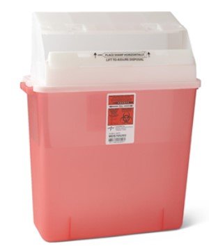 Biohazard Patient Room Sharps Container, Red, 3 Gallon  By Medline Industries 